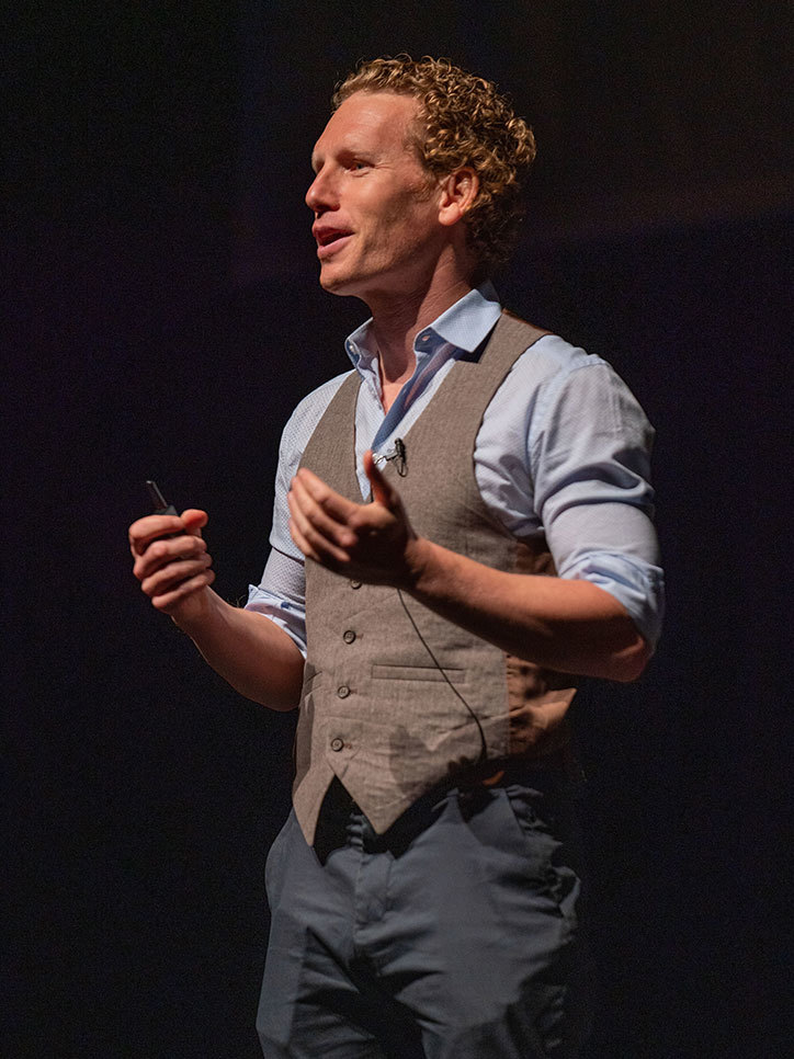 Jonah Berger talks onstage
